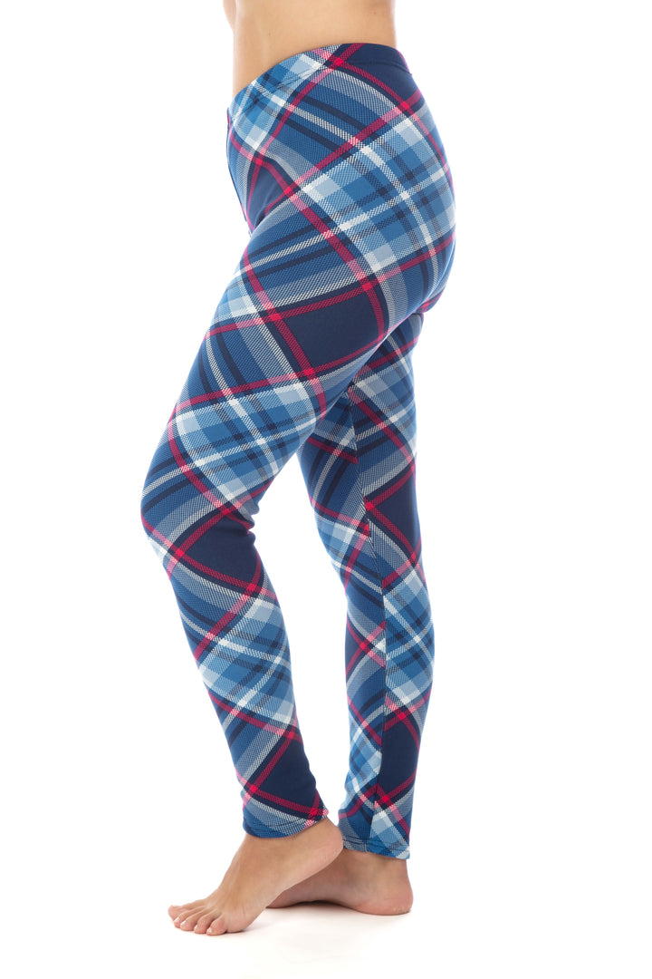Blue & Fuchsia Squares - Cozy Lined Leggings