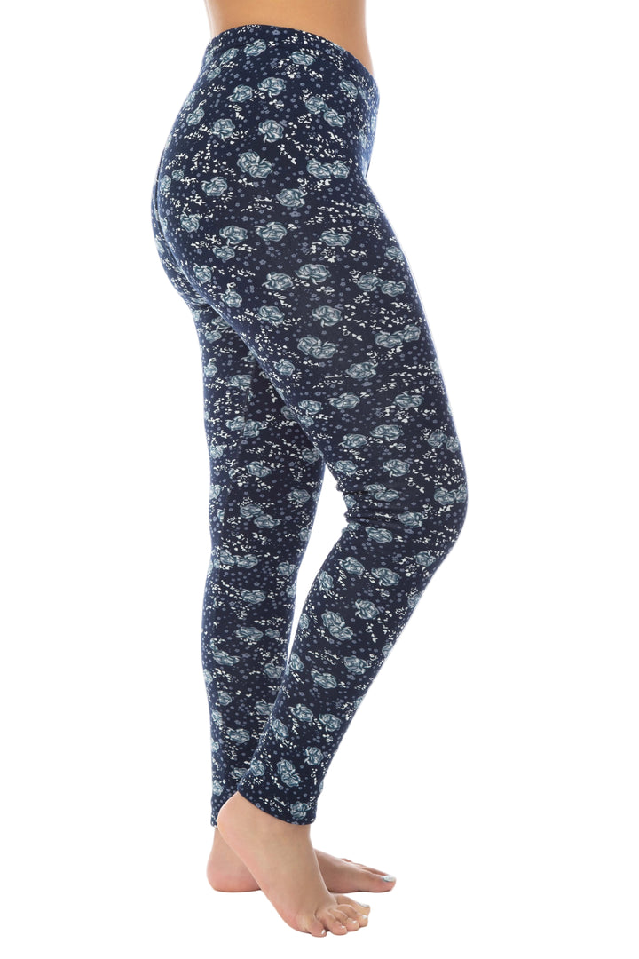 Blue Rose - Cozy Lined Leggings