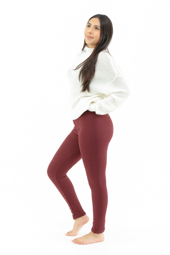 Burgundy - Cozy Lined Leggings