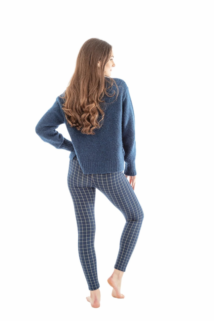Blue Checkers - Cozy Lined Leggings
